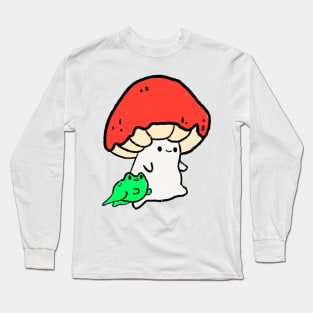 Mushroom and his froggy pal Long Sleeve T-Shirt